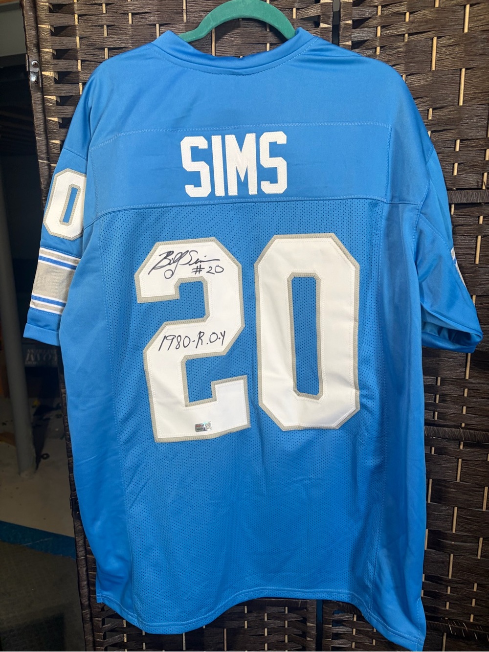 TRISTAR CERTIFIED AUTOGRAPHED Sims Detroit Lions Jersey